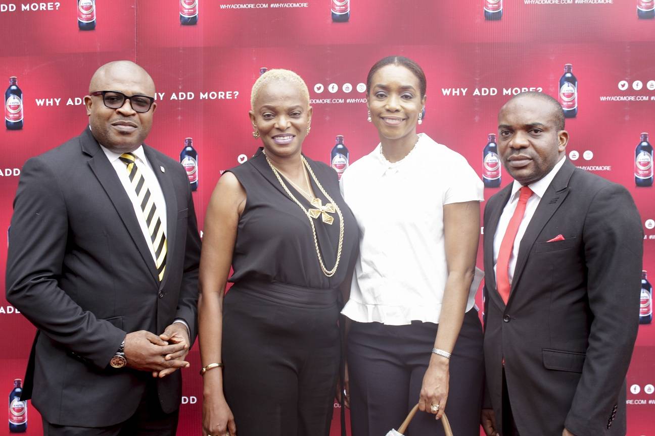 Kufre Ekanem, Corporate Affairs Adviser, Nigerian Breweries Plc; Ruth Osime, Editor, ThisDay Style; Mrs. Ngozi Princewill-Utchay, CEO, Artelier Lifestyle Consultants; Chidike Oluaoha, Senior Brand Manager, Amstel Malta; at the official launching of Amstel Malta’s new campaign, Why Add More held in Lagos recently